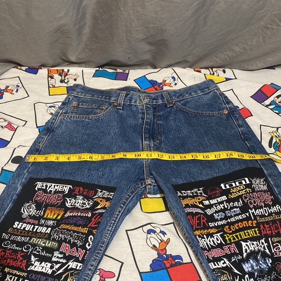 Custom 1/1 505 Levi’s “Metal Double Knee Flare” Jeans - Picture 12 of 15